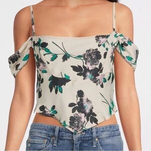 NWT Free People Cassandra Off The Shoulder Floral Print Cropped Tank Top!